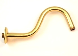 polished brass shower arm