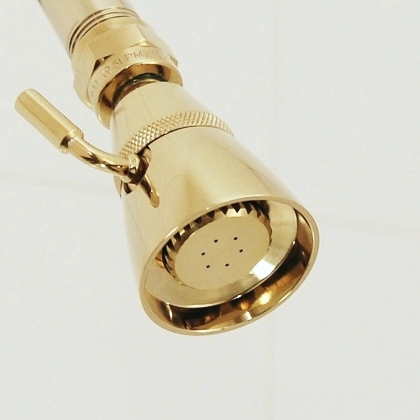 ultimate shower head polished brass